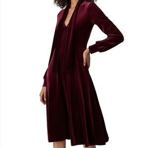 Black Halo Burgundy Velvet Dress